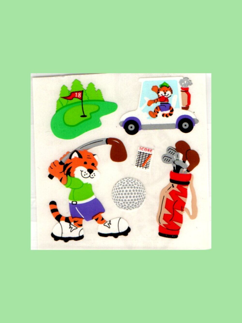 Sandylion Golf Tiger 1980s Sticker Mod Original Backing